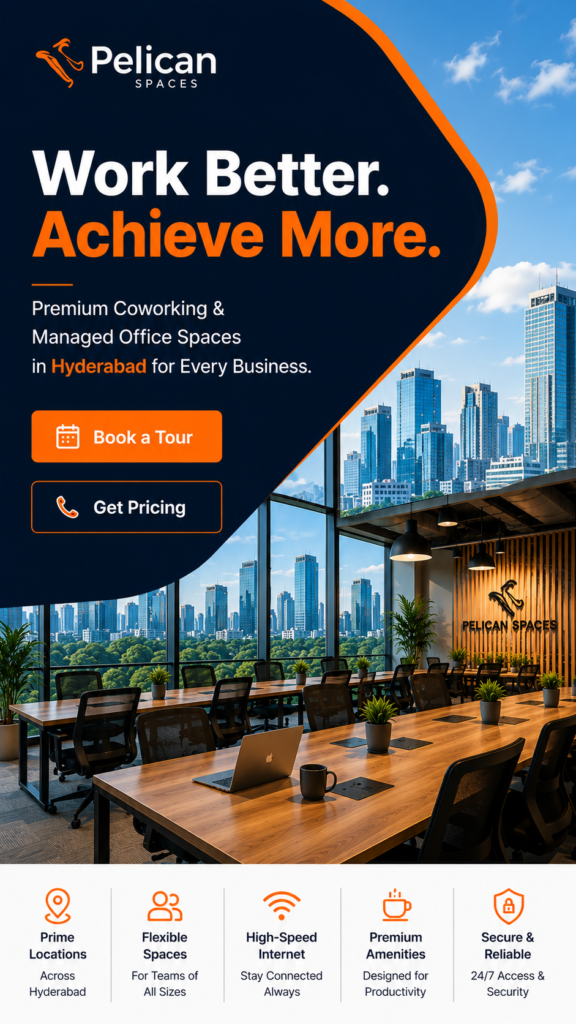 book a tour with pelican spaces hyderabad